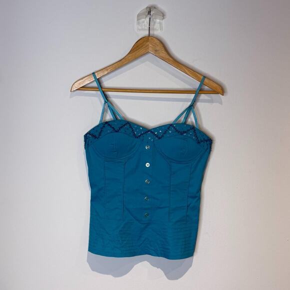 Blue Beaded Corset - Picture 3 of 5